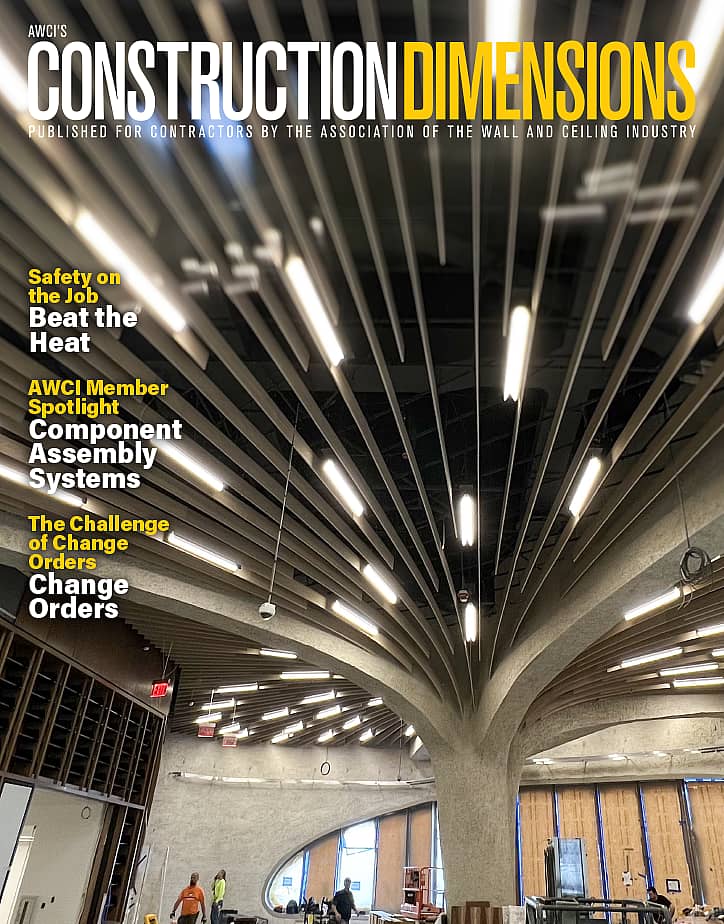 The June 2024 cover of AWCI's Construction Dimensions magazine.