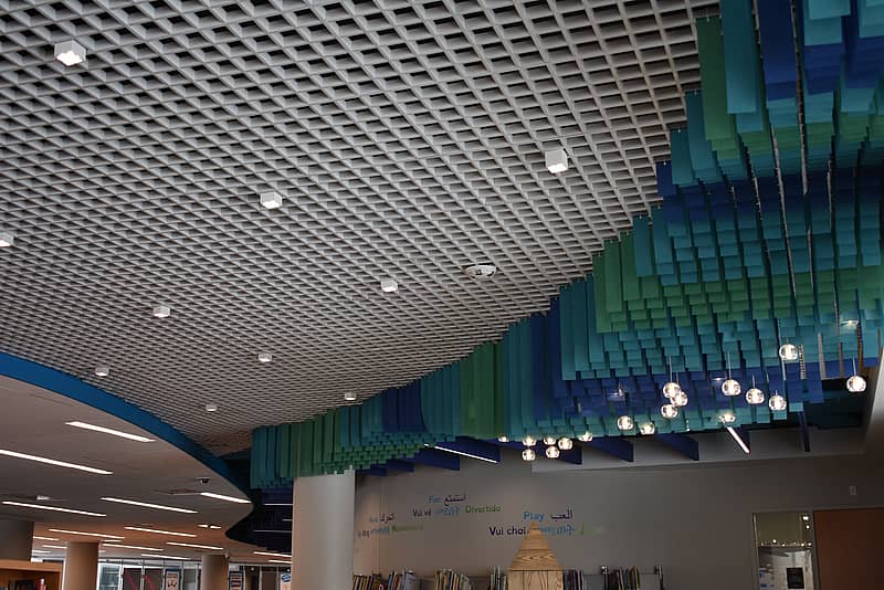 The Denver Public Library, a historic landmark building, was renovated with many specialty materials that were sourced locally and from all over the world. For this job AWCI member E&K of Denver installed nearly 37,000 square feet of various ceiling types.
