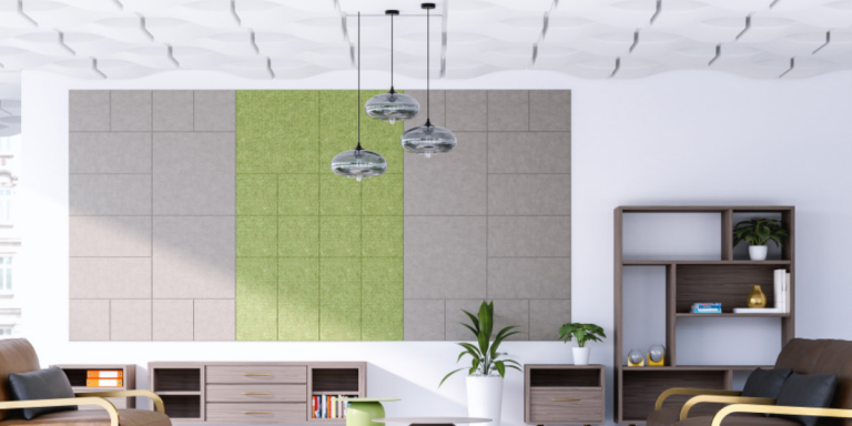Designer Acoustic Wall Tiles, a complete, complementary acoustic solution for walls and ceilings all made from sustainable PET to naturally manage sound.